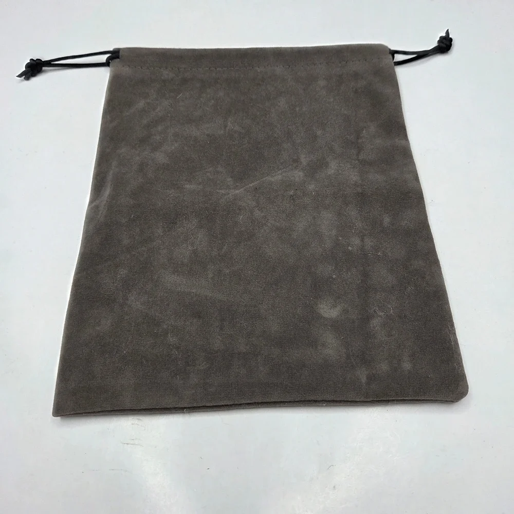 Unbranded Drawstring Pouch Faux Suede Jewelry Travel Bag 8.5x6.5 Gray Dust Bag